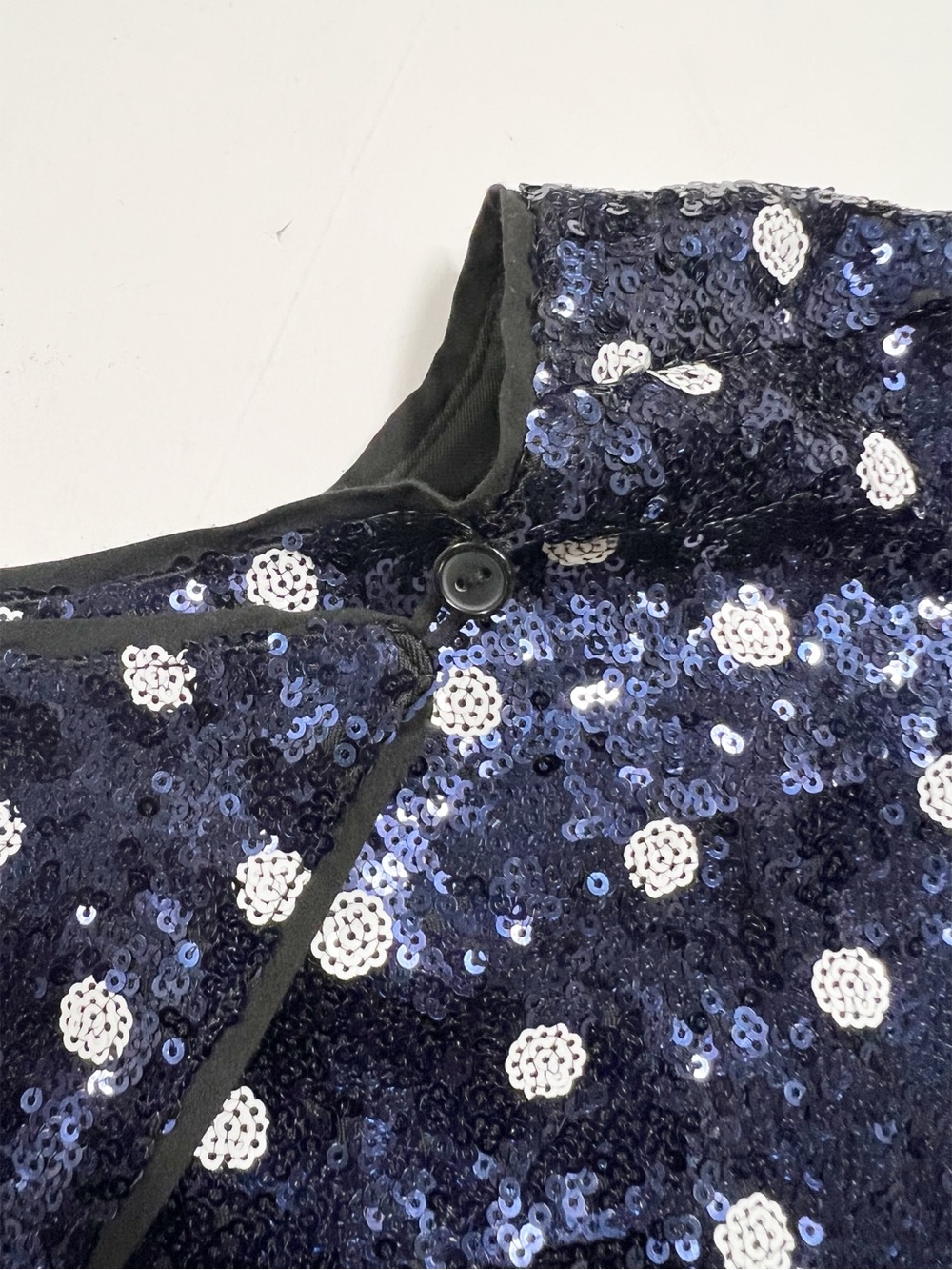 Baum Und Pferdgarten Womens Navy Sequin Polka Dot Long Sleeve Jiza Top Size S - Picture 11 of 11